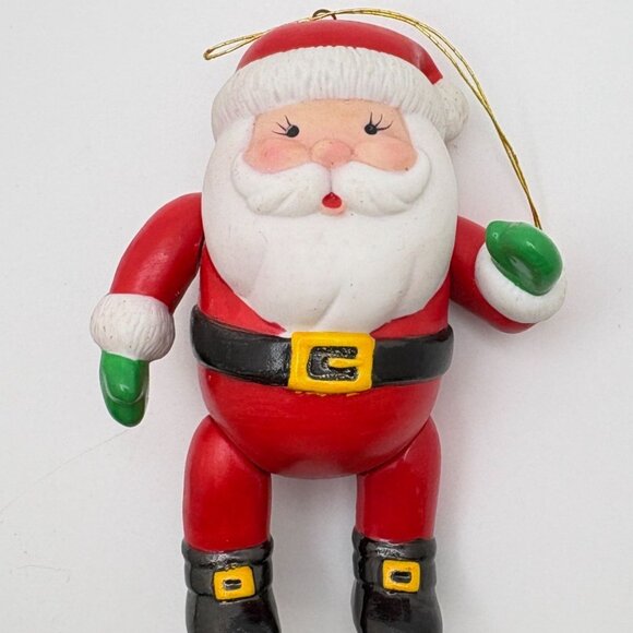 Vintage Avon Santa Claus Christmas Tree Ornament Jolly Festive Jointed Arms Legs - Picture 6 of 7